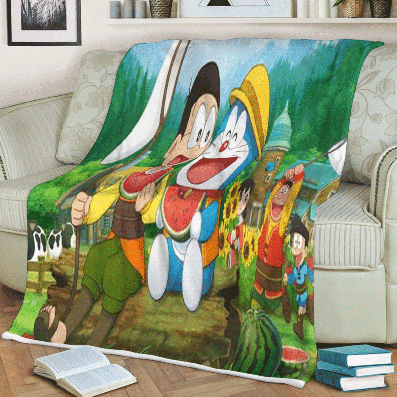 Doraemon Gift For Fan Comfy Sofa Throw Blanket Gift