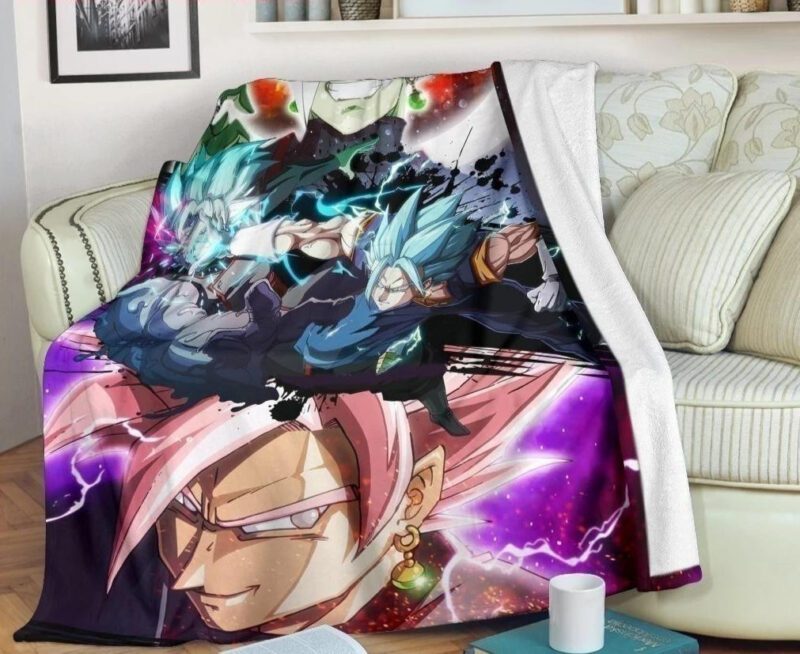 Dragon Ball Fleece Blanket Custom Vegito Goku Black Rose