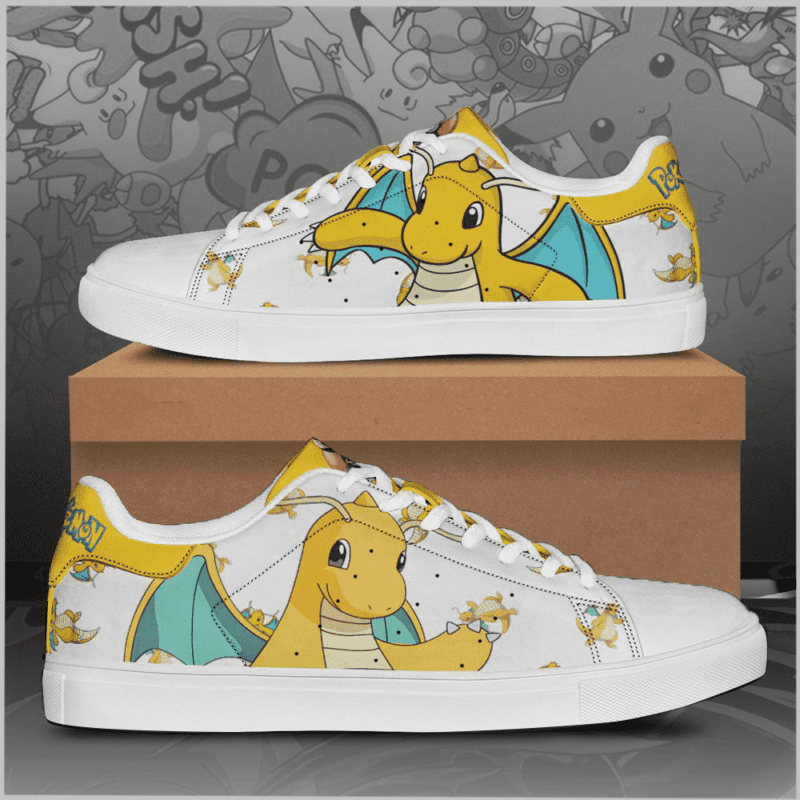 Dragonite Pokemon Low Top Leather Skate Shoes