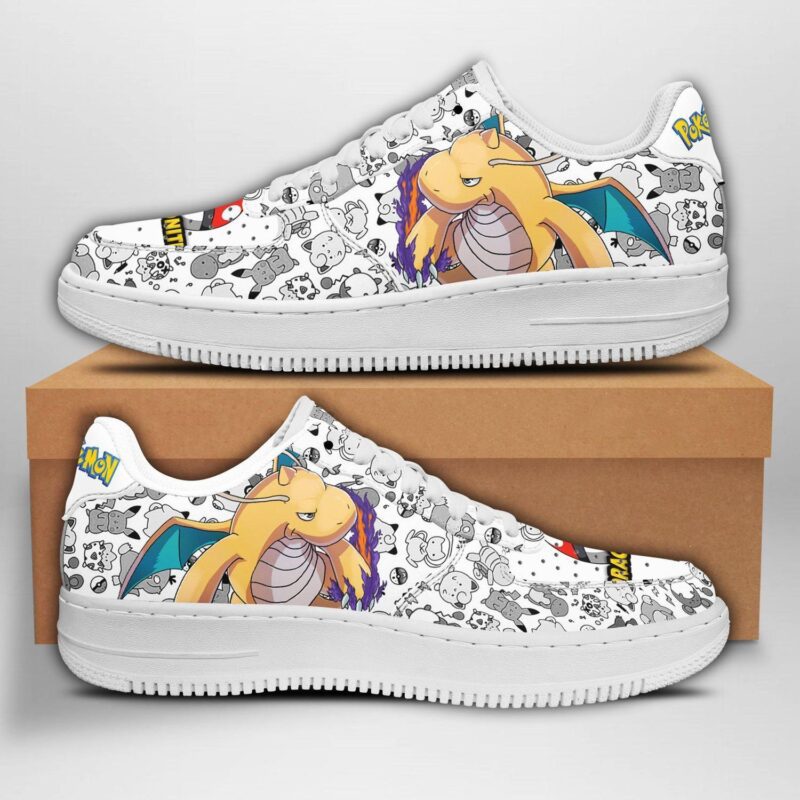 Dragonite Sneakers Pokemon Shoes Fan Gift Idea Air Force 1 Sneakers