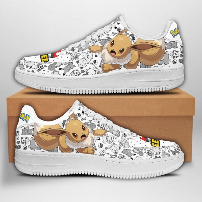 Eevee Sneakers Pokemon Shoes Fan Gift Idea Air Force 1 Sneakers