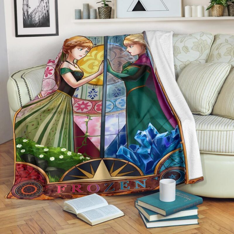 Elsa and Anna Fleece Blanket Custom Frozen Fan Home Decoration