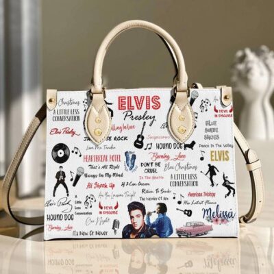 Elvis Presley Gift For Fan Elvis Presley Handbag Custom Name Fashion Lady Handbag LHB264 3