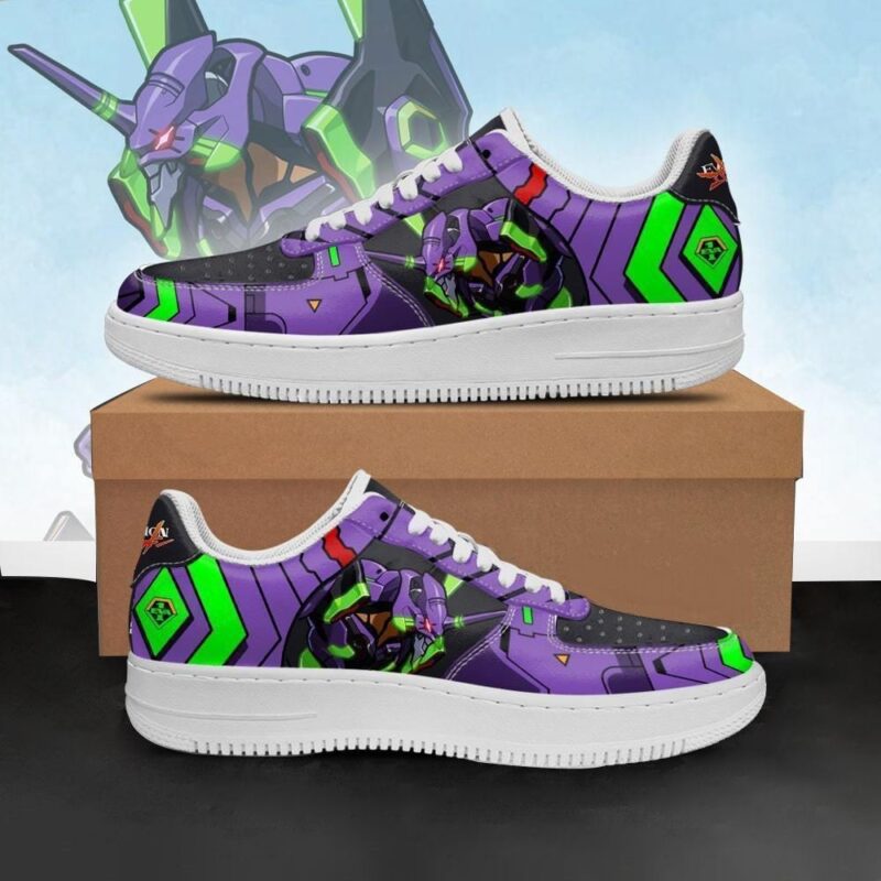 Evangelion Unit-01 Sneakers Neon Genesis Evangelion Shoes Air Force 1 Sneakers