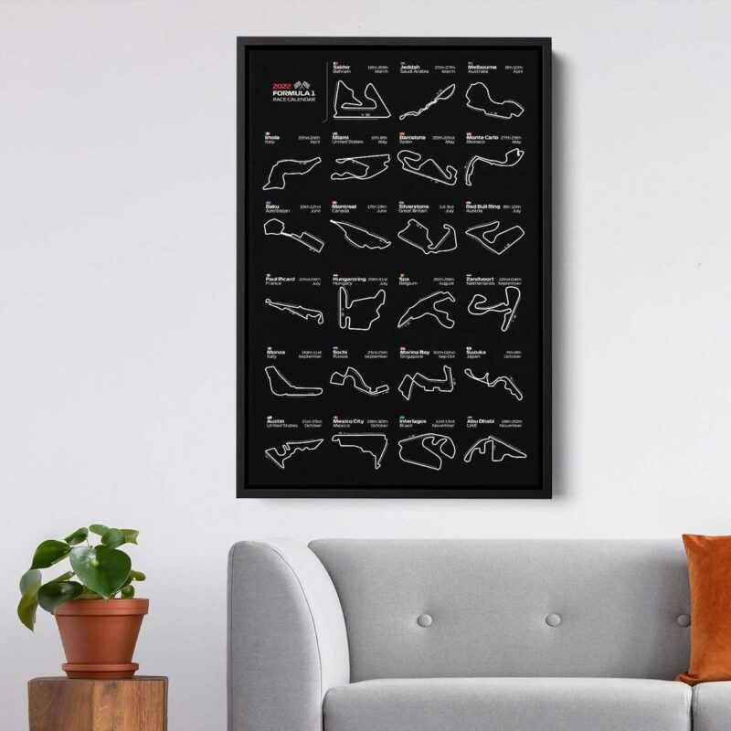 F1 Formula 1 Race Track Maps Canvas