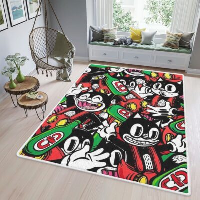 Felix the Cat Fan Gift Area Rug Living Room, Funny Felix Rug Floor Decor 1 Funny Felix Rug Floor Decor
