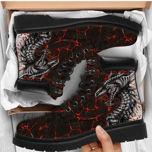Fire-breathing dragon Lava, Working Boots Leather Boots Timber ...