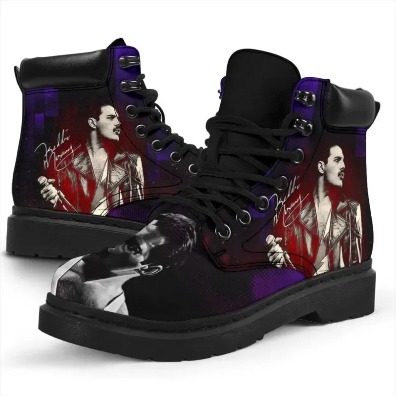 Freddie Mercury Boots Shoes For Queen Fan Gift Idea Working Boots Leather Boots Timber Motorcycle Boots 2