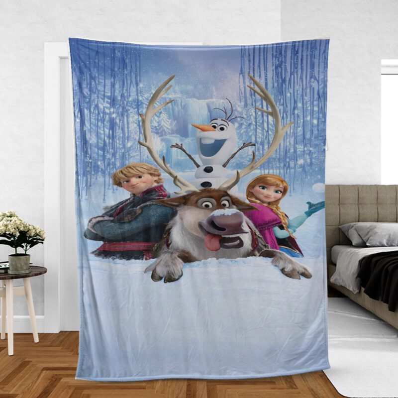 Kristoff Olaf Anna Gift For Fan Comfy Sofa Throw Blanket Gift