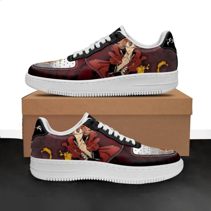 Fuegoleon Vermillion Sneakers Crimson Lion Knight Black Clover Anime Shoes Air Force 1 Sneakers