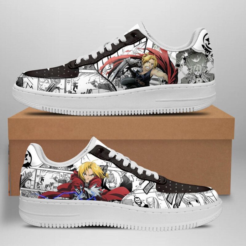 Fullmetal Alchemist Sneakers Anime Shoes Mixed Manga Style Air Force 1 Sneakers