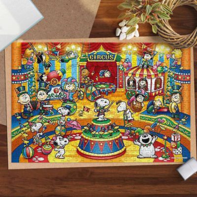 Funny Circus Snoopy Charlie Brown The Peanuts Cartoon 15 Gifts Lover Jigsaw Puzzle Game