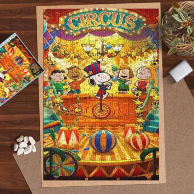 Funny Circus Snoopy Charlie Brown The Peanuts Cartoon 16 Gifts Lover Jigsaw Puzzle Game