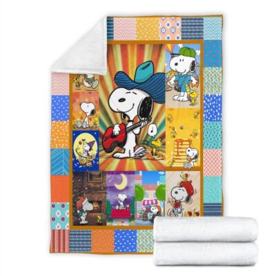 Funny Guitar Player Snoopy Fleece Blanket, Comfy Sofa Throw Blanket 7 1 Comfy Sofa Throw Blanket 7
