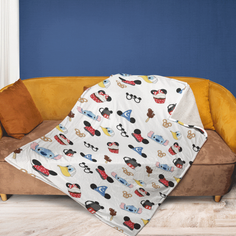 Mickey Mouse Stitch Disney Premium Comfy Sofa Throw Blanket