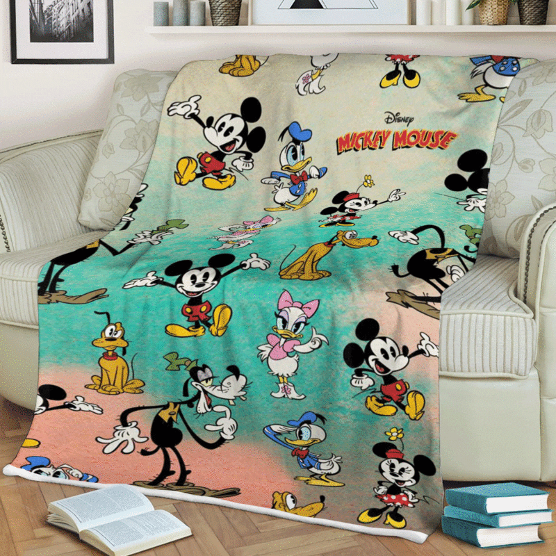 Funny Mickey Mouse Love Friend Cartoon Disney Ver6 Gift LoverMickey Mouse Disney Premium Comfy Sofa Throw Blanket 2