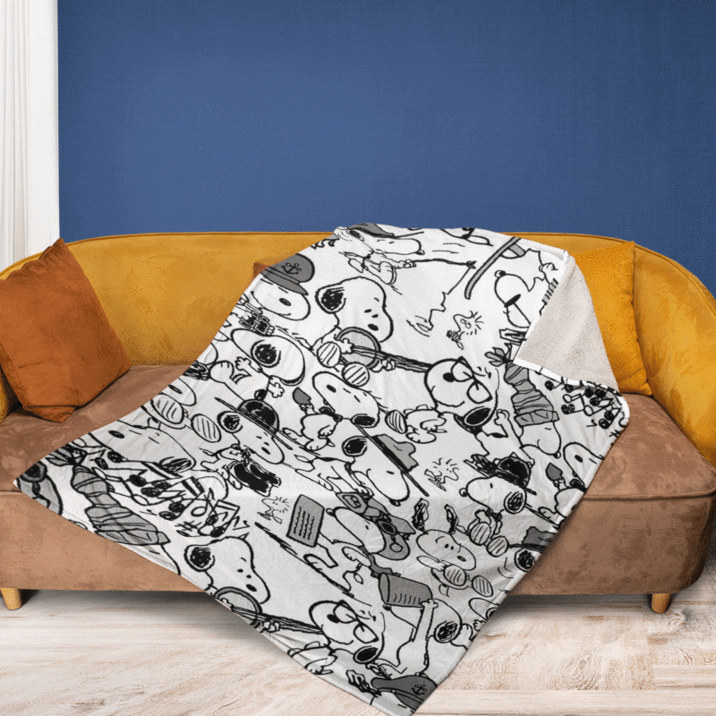 Funny Snoopy Charlie Brown Peanuts Cartoon Ver2 Gifts LoverSnoopy Charlie Brown Peanuts Gift For Fan Comfy Sofa Throw Blanket Gift 2