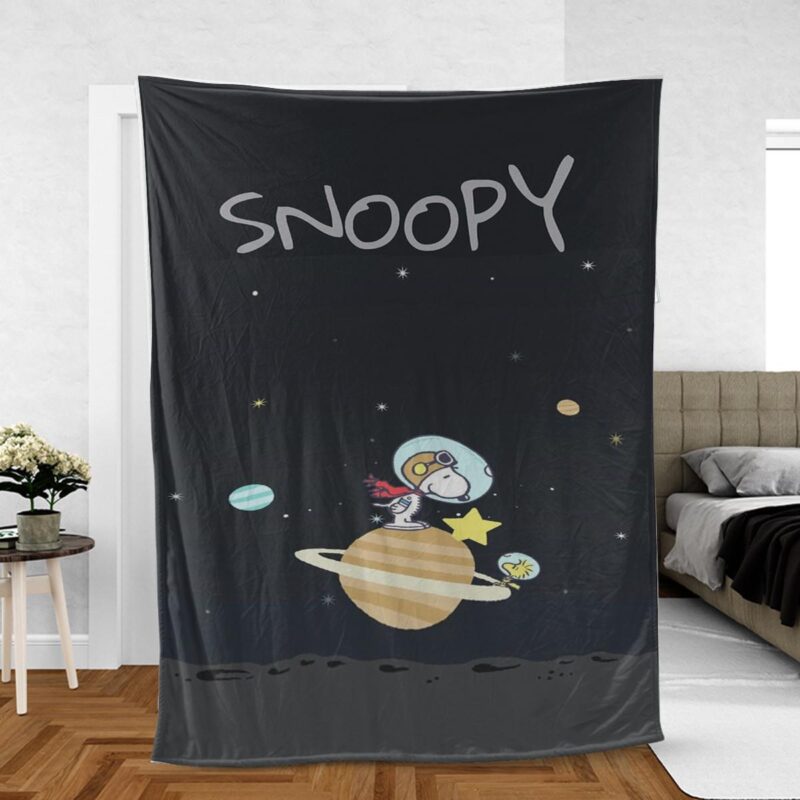 Peanuts Snoopy Woodstock Gift For Fan Comfy Sofa Throw Blanket Gift