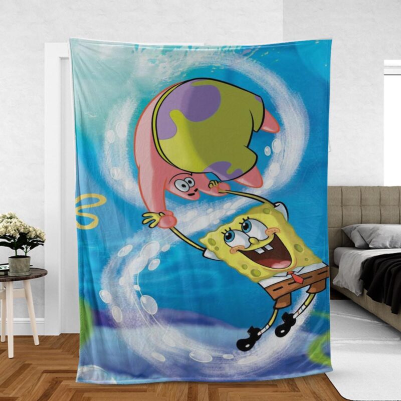 SpongeBob And Patrick Star Gift For Fan Comfy Sofa Throw Blanket Gift