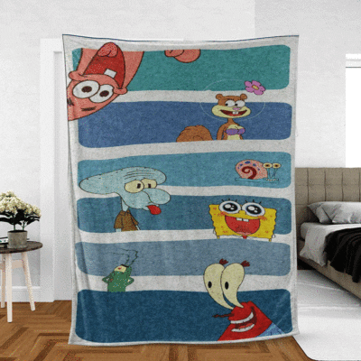 Funny Spongebob With Friend Cartoon Ver2 Gifts Lover,Spongebob Gift For Fan Comfy Sofa Throw Blanket Gift