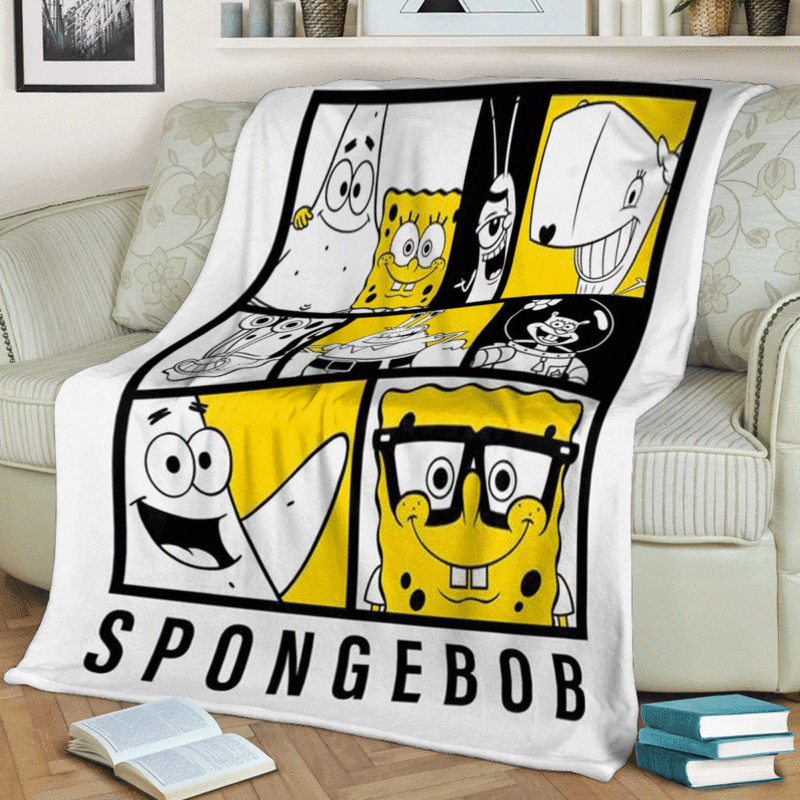 Spongebob Gift For Fan Comfy Sofa Throw Blanket Gift