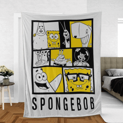 Funny Spongebob With Friend Cartoon Ver5 Gifts Lover,Spongebob Gift For Fan Comfy Sofa Throw Blanket Gift