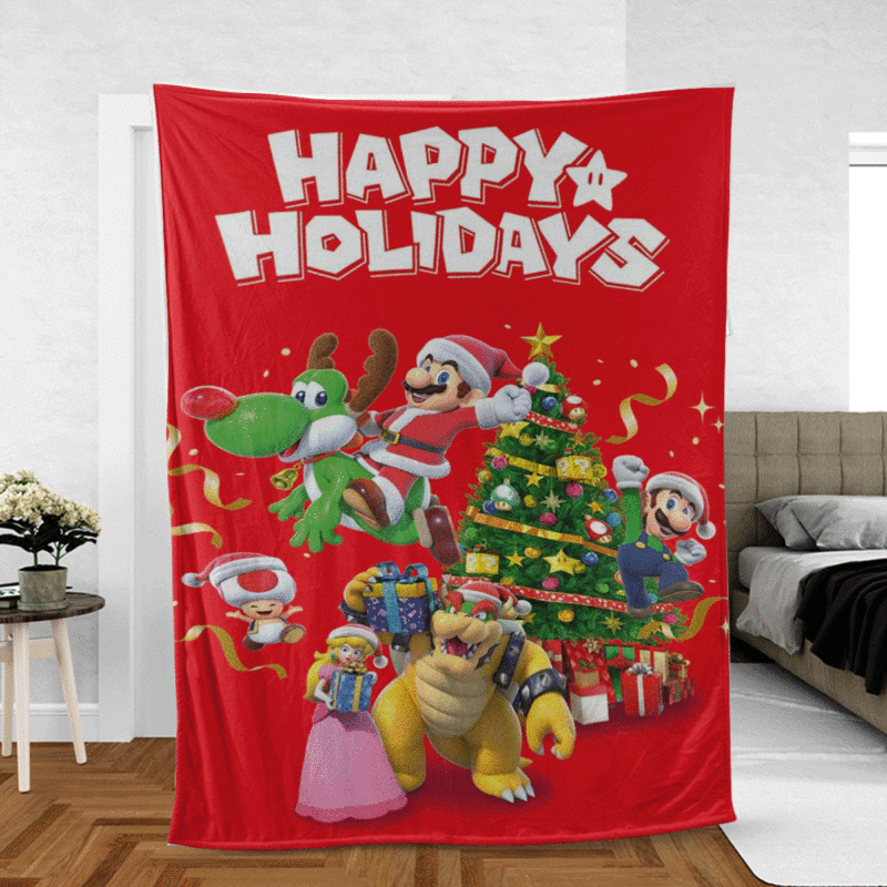 Super Mario Gift For Fan Comfy Sofa Throw Blanket Gift