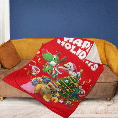 Funny Super Mario Games Lucky Christmas 142 Super Mario Gift For Fan Comfy Sofa Throw Blanket Gift 2