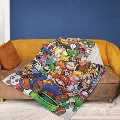 Funny Super Mario Games Lucky Christmas 689 Super Mario Gift For Fan Comfy Sofa Throw Blanket Gift 2