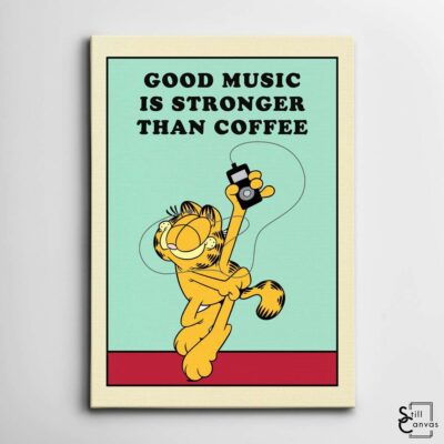 Garfield Canvas Art Good Music Kids Cartoon Educational Cat Comic Framed Canvas Wall Art Poster Print 2
