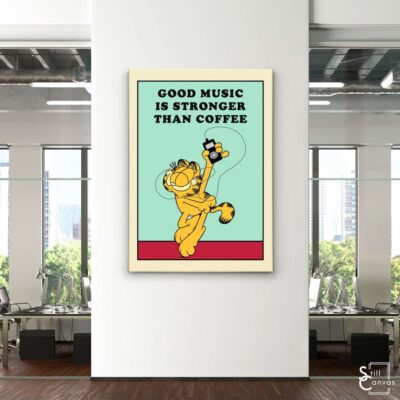 Garfield Canvas Art Good Music Kids Cartoon Educational Cat Comic Framed Canvas Wall Art Poster Print 3