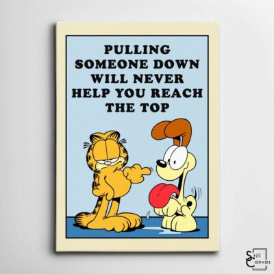 Garfield Canvas Art Pulling Someone Kids Cartoon Educational Cat Comic Framed Canvas Wall Art Poster Print 2