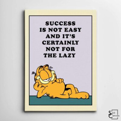 Garfield Canvas Art Success Is Not Easy Kids Cartoon Educational Cat Comic Framed Canvas Wall Art Poster Print 2
