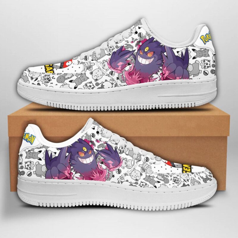 Gengar Sneakers Pokemon Shoes Fan Gift Idea Air Force 1 Sneakers