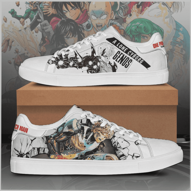 Genos One Punch Man Low Top Leather Skate Shoes