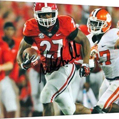 Georgia Bulldogs - Nick Chubb Autograph Print - Canvas Print Wall Art Decor