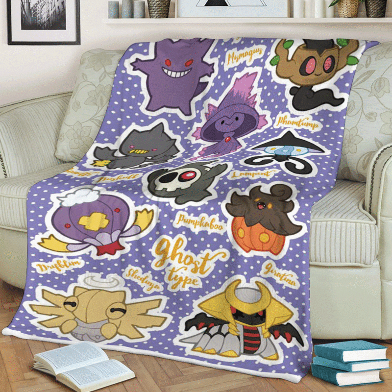 Ghost Type Pokemon Premium Comfy Sofa Throw Blanket