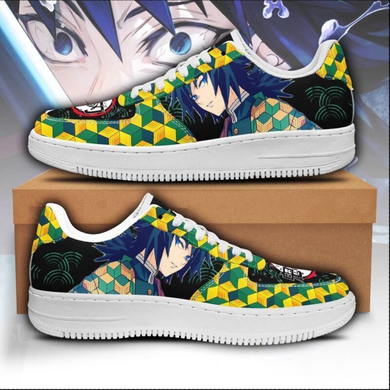 Giyu Sneakers Custom Demon Slayer Anime Shoes Fan Air Force 1 Sneakers