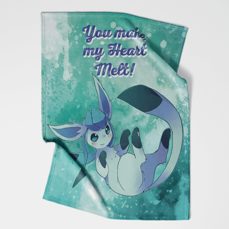 Glaceon Make Me Melt Pokemon Fleece Blanket