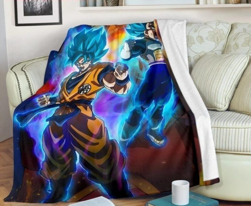 Goku Vegeta Fleece Blanket Custom Anime Dragon Ball Home Decoration