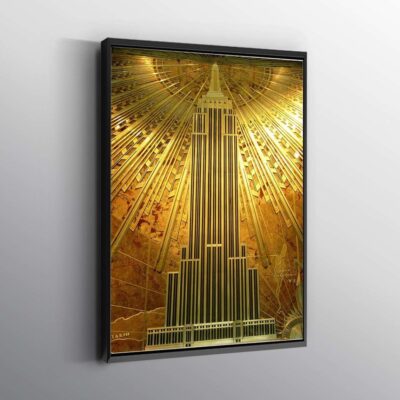Gold Empire State Building Wall Art Canvas