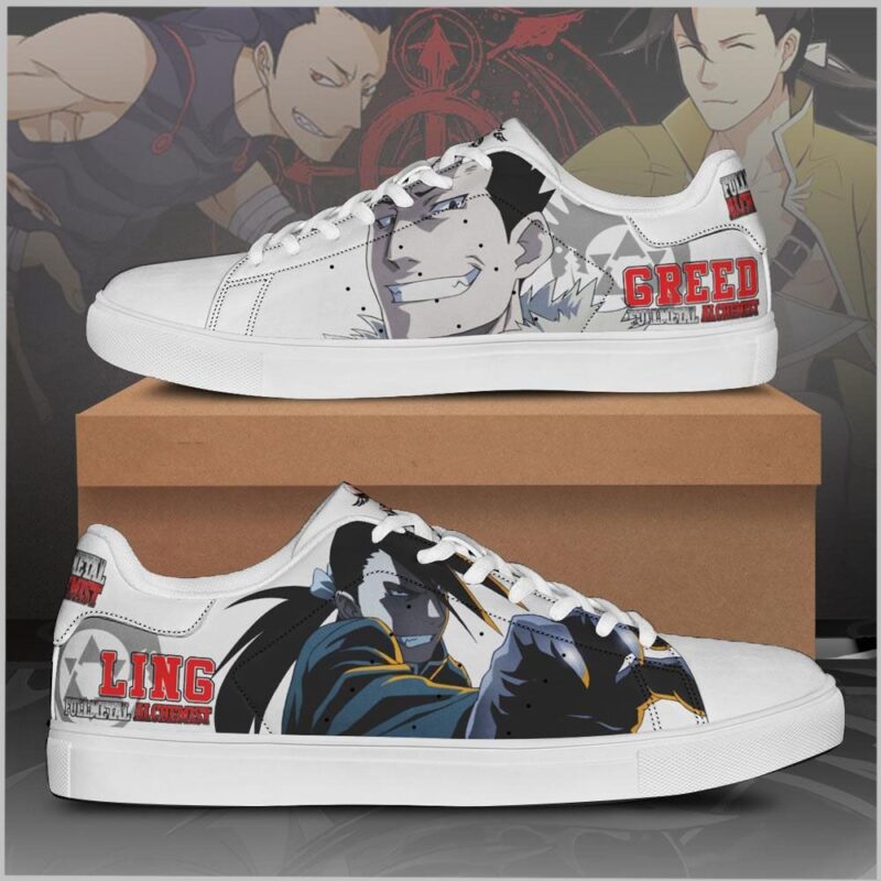 Greed Ling Fullmetal Alchemist Low Top Leather Skate Shoes