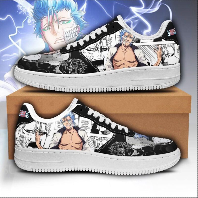 Grimmjow Sneakers Bleach Anime Shoes Fan Gift Idea Air Force 1 Sneakers