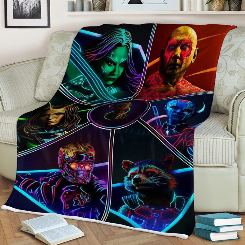 Groot Gamora and Star Lord Comfy Sofa Throw Blanket Gift