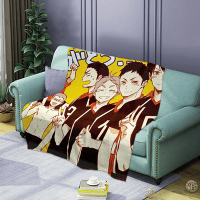Haikyuu Anime 2 Fleece Blanket, Anime Gift Lover Comfy Sofa Throw Blanket