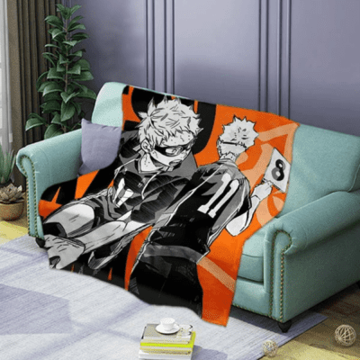 Haikyuu Anime Tsukishima Kei Fleece Blanket, Anime Gift Lover Comfy Sofa Throw Blanket