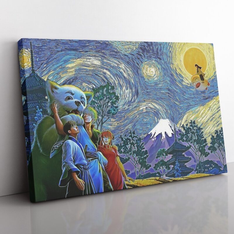 Happy Bonding Gintama Starry Night Canvas Poster Print Wall Art Decor