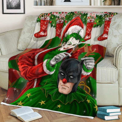 Happy Holiday Joker and Batman DC Comics Christmas, Batman Dark Gift For Fan Comfy Sofa Throw Blanket Gift