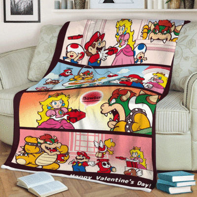 Happy Valentine's Day Super Mario Lucky Game Ver2 Gift Lover Comfy Sofa Throw Blanket Gift 1 Happy Valentines Day Super Mario Lucky Game Ver2 Gift Lover Comfy Sofa Throw Blanket Gift 1