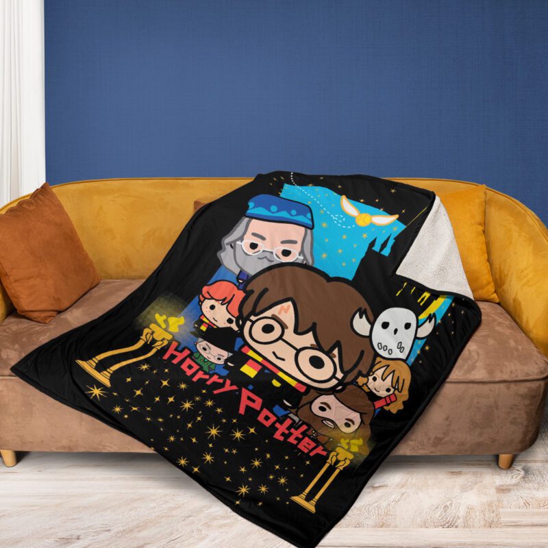 Harry Potter Chibi Comfy Sofa Throw Blanket Gift